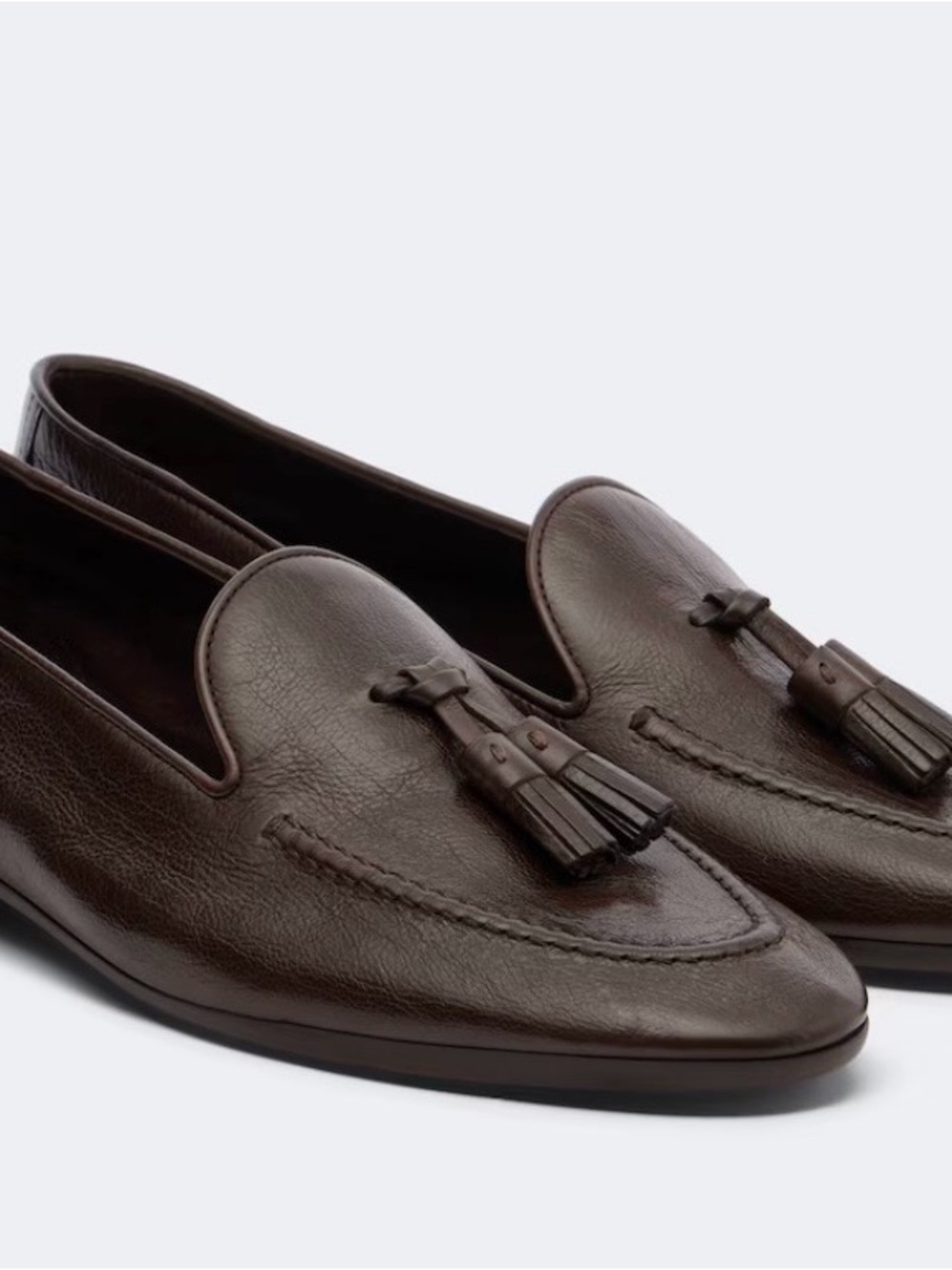 The Row Caden Dark Brown Tassel Loafers 38.5 NEW